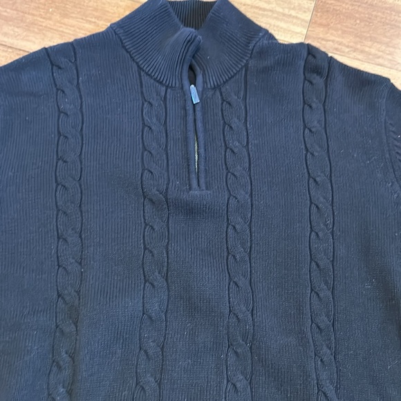 Calvin Klein Brown Cable Half Zip Sweater - Picture 2 of 5